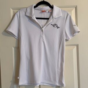 Puma White Polo Shirt with Gray Accents